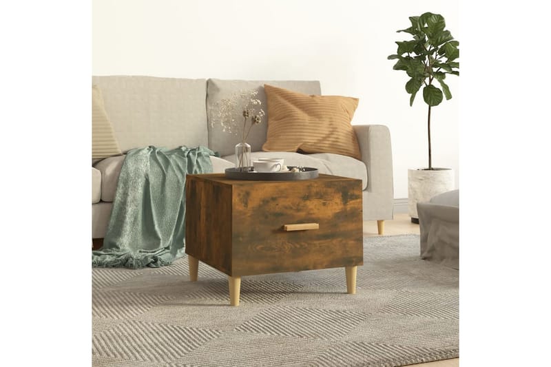 beBasic Salongbord røkt eik 50x50x40 cm konstruert tre - Brun - Møbler - Bord - Avlastningsbord - Lampebord & sidebord
