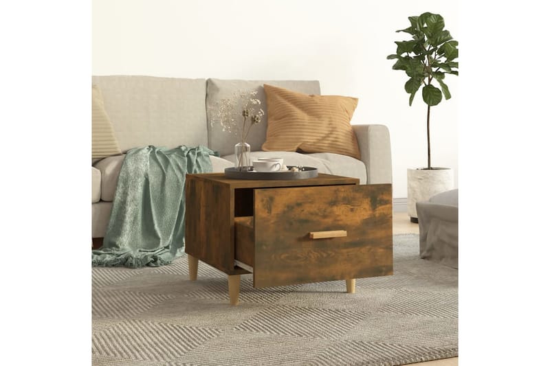 beBasic Salongbord røkt eik 50x50x40 cm konstruert tre - Brun - Møbler - Bord - Avlastningsbord - Lampebord & sidebord