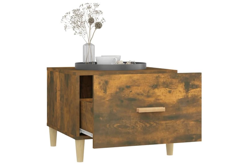 beBasic Salongbord røkt eik 50x50x40 cm konstruert tre - Brun - Møbler - Bord - Avlastningsbord - Lampebord & sidebord