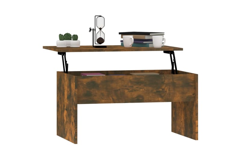 beBasic Salongbord røkt eik 80x50,5x41,5 cm konstruert tre - Brun - Møbler - Bord - Avlastningsbord - Lampebord & sidebord