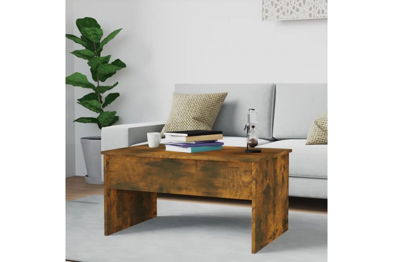 beBasic Salongbord røkt eik 80x50,5x41,5 cm konstruert tre - Brun - Møbler - Bord - Avlastningsbord - Lampebord & sidebord