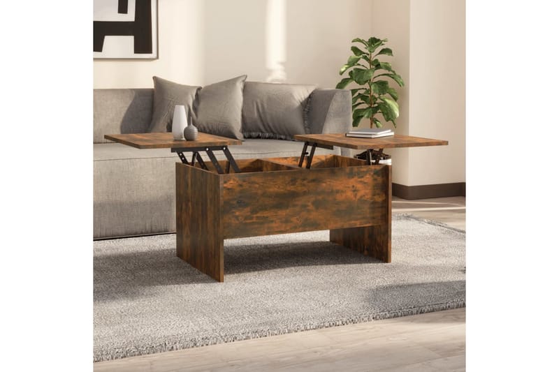 beBasic Salongbord røkt eik 80x50x42,5 cm konstruert tre - Brun - Møbler - Bord - Avlastningsbord - Lampebord & sidebord