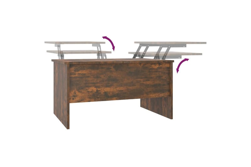 beBasic Salongbord røkt eik 80x50x42,5 cm konstruert tre - Brun - Møbler - Bord - Avlastningsbord - Lampebord & sidebord