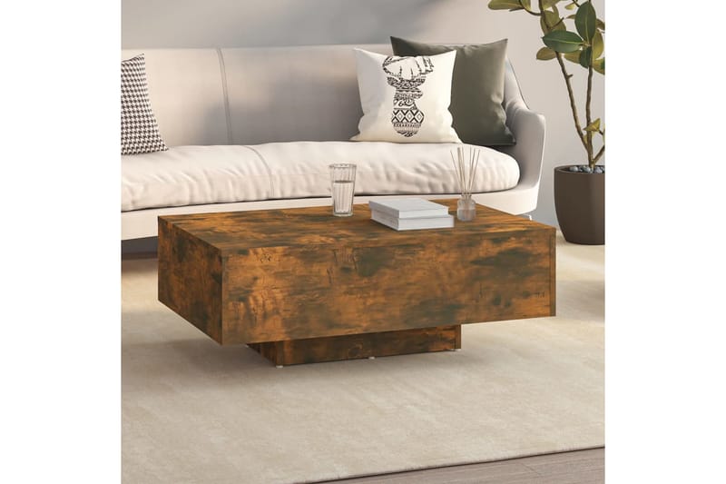 beBasic Salongbord røkt eik 85x55x31 cm konstruert tre - Brun - Møbler - Bord - Avlastningsbord - Lampebord & sidebord