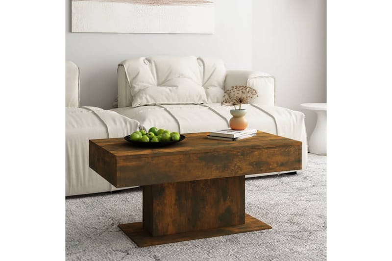 beBasic Salongbord røkt eik 96x50x45 cm konstruert tre - Brun - Møbler - Bord - Avlastningsbord - Lampebord & sidebord