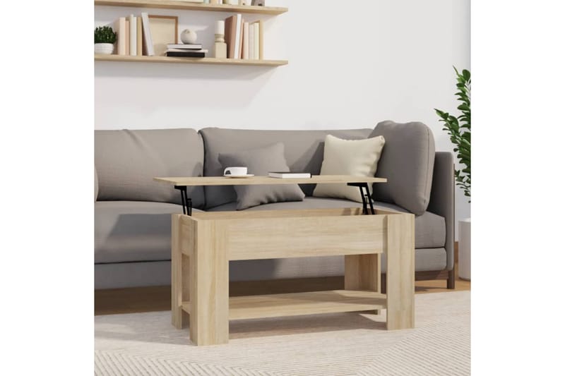 beBasic Salongbord sonoma eik 101x49x52 cm konstruert tre - Brun - Møbler - Bord - Avlastningsbord - Lampebord & sidebord