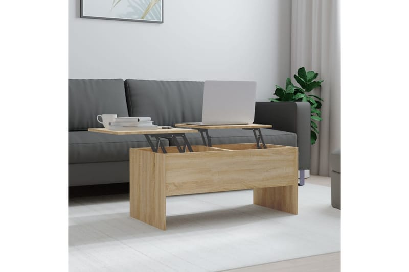 beBasic Salongbord sonoma eik 102x50,5x46,5 cm konstruert tre - Brun - Møbler - Bord - Avlastningsbord - Lampebord & sidebord