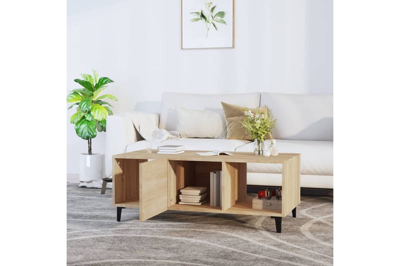 beBasic Salongbord sonoma eik 102x50x40 cm konstruert tre - Brun - Møbler - Bord - Avlastningsbord - Lampebord & sidebord