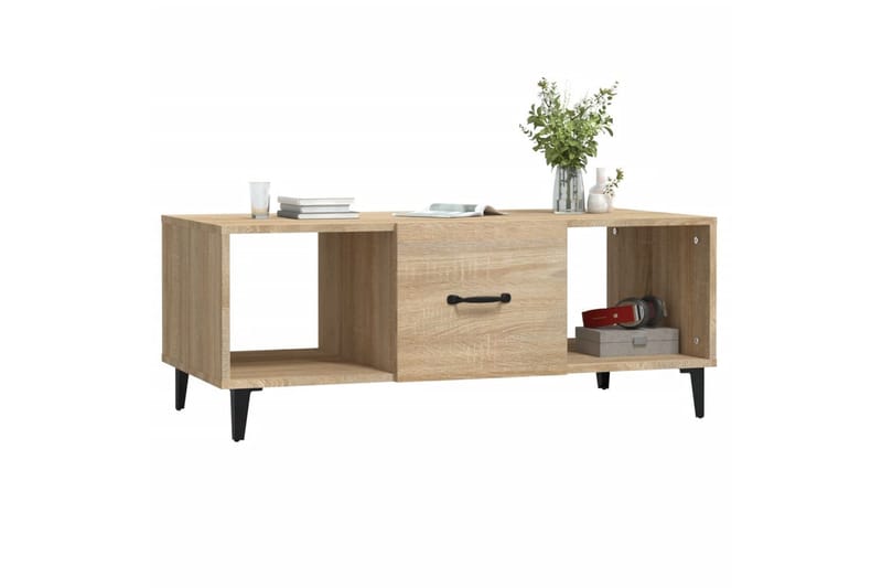 beBasic Salongbord sonoma eik 102x50x40 cm konstruert tre - Brun - Møbler - Bord - Avlastningsbord - Lampebord & sidebord