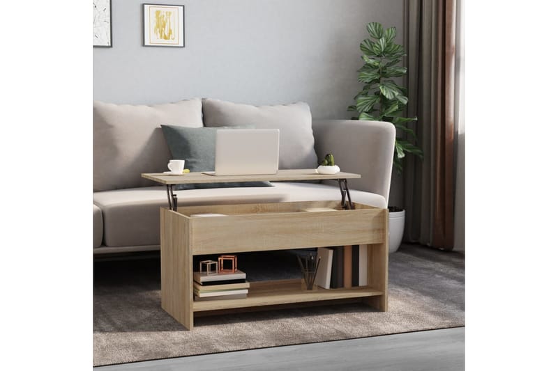 beBasic Salongbord sonoma eik 102x50x52,5 cm konstruert tre - Brun - Møbler - Bord - Avlastningsbord - Lampebord & sidebord