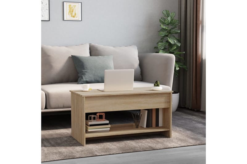beBasic Salongbord sonoma eik 102x50x52,5 cm konstruert tre - Brun - Møbler - Bord - Avlastningsbord - Lampebord & sidebord