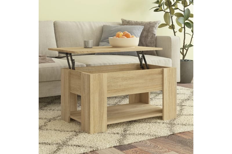 beBasic Salongbord sonoma eik 79x49x41 cm konstruert tre - Brun - Møbler - Bord - Avlastningsbord - Lampebord & sidebord