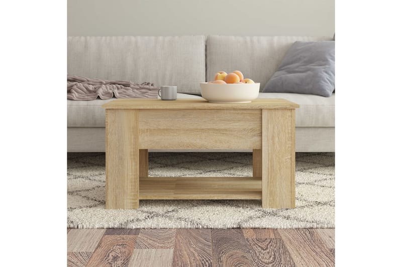 beBasic Salongbord sonoma eik 79x49x41 cm konstruert tre - Brun - Møbler - Bord - Avlastningsbord - Lampebord & sidebord