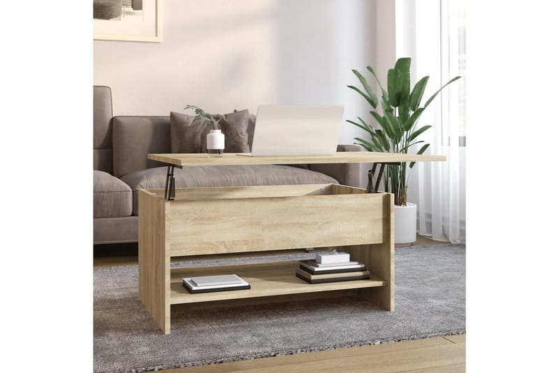 beBasic Salongbord sonoma eik 80x50x40 cm konstruert tre - Brun - Møbler - Bord - Avlastningsbord - Lampebord & sidebord