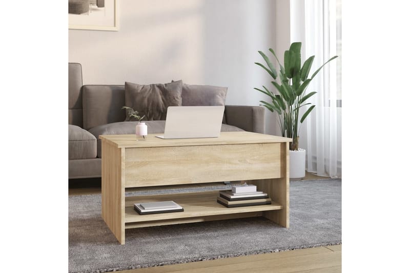 beBasic Salongbord sonoma eik 80x50x40 cm konstruert tre - Brun - Lampebord & sidebord - Brettbord og småbord