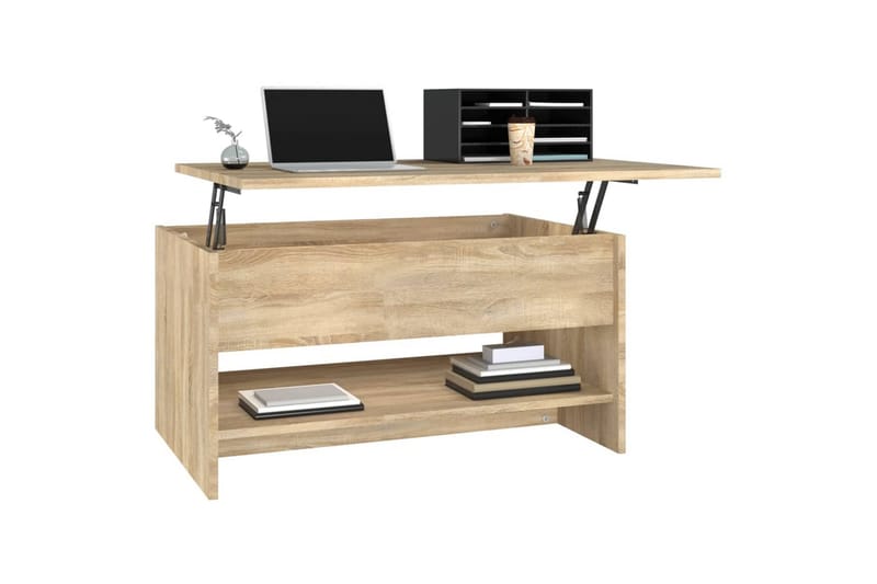 beBasic Salongbord sonoma eik 80x50x40 cm konstruert tre - Brun - Møbler - Bord - Avlastningsbord - Lampebord & sidebord
