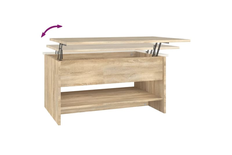 beBasic Salongbord sonoma eik 80x50x40 cm konstruert tre - Brun - Møbler - Bord - Avlastningsbord - Lampebord & sidebord