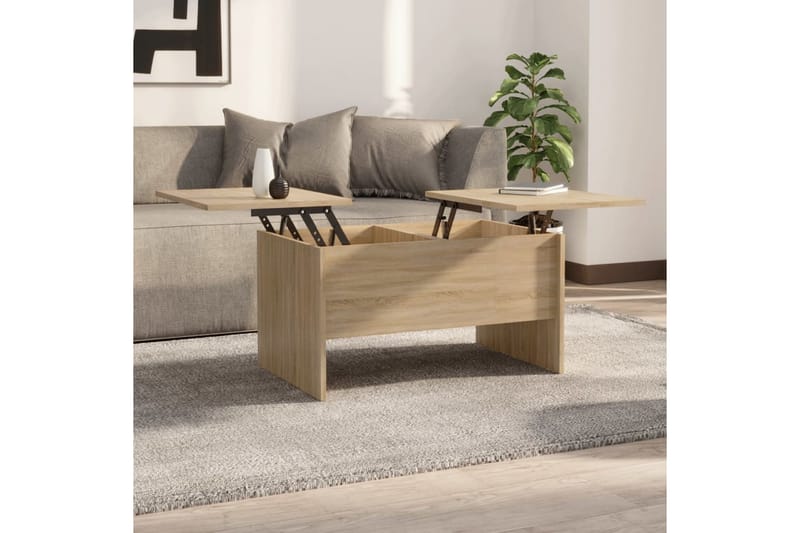 beBasic Salongbord sonoma eik 80x50x42,5 cm konstruert tre - Brun - Møbler - Bord - Avlastningsbord - Lampebord & sidebord