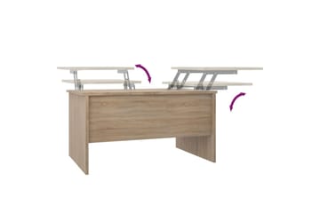 beBasic Salongbord sonoma eik 80x50x42,5 cm konstruert tre - Brun - Møbler - Bord - Avlastningsbord - Lampebord & sidebord