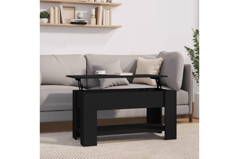 beBasic Salongbord svart 101x49x52 cm konstruert tre - Svart - Møbler - Bord - Avlastningsbord - Lampebord & sidebord