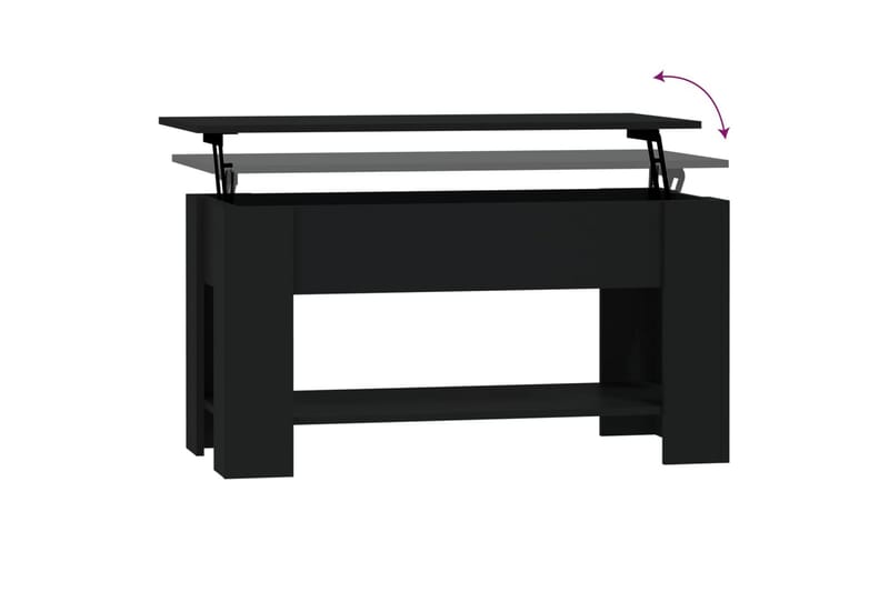 beBasic Salongbord svart 101x49x52 cm konstruert tre - Svart - Møbler - Bord - Avlastningsbord - Lampebord & sidebord