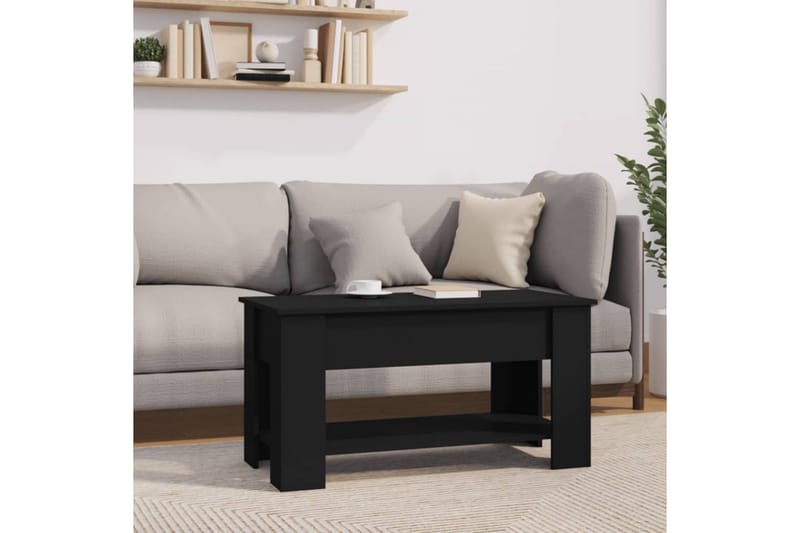 beBasic Salongbord svart 101x49x52 cm konstruert tre - Svart - Møbler - Bord - Avlastningsbord - Lampebord & sidebord