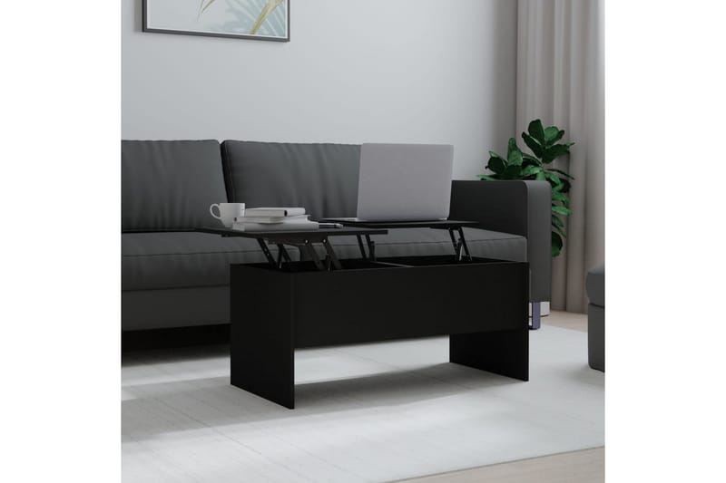 beBasic Salongbord svart 102x50,5x46,5 cm konstruert tre - Svart - Møbler - Bord - Avlastningsbord - Lampebord & sidebord