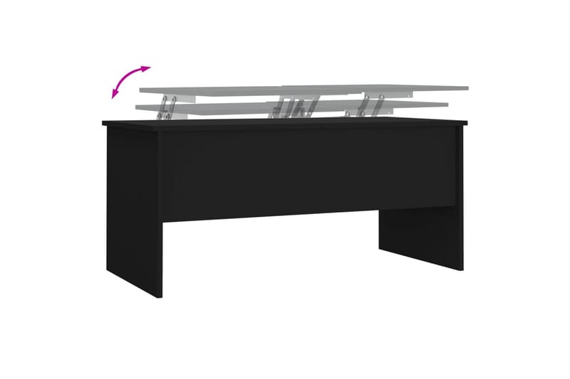 beBasic Salongbord svart 102x50,5x46,5 cm konstruert tre - Svart - Møbler - Bord - Avlastningsbord - Lampebord & sidebord