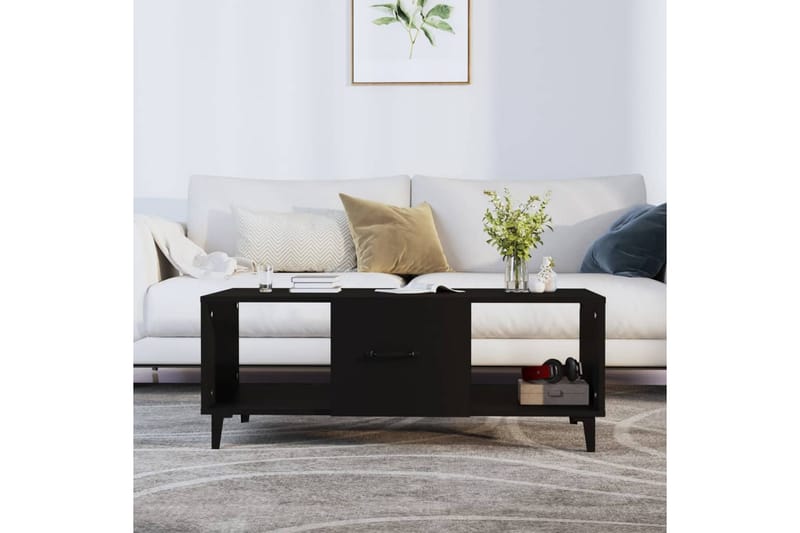 beBasic Salongbord svart 102x50x40 cm konstruert tre - Svart - Møbler - Bord - Avlastningsbord - Lampebord & sidebord