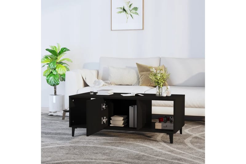 beBasic Salongbord svart 102x50x40 cm konstruert tre - Svart - Møbler - Bord - Avlastningsbord - Lampebord & sidebord