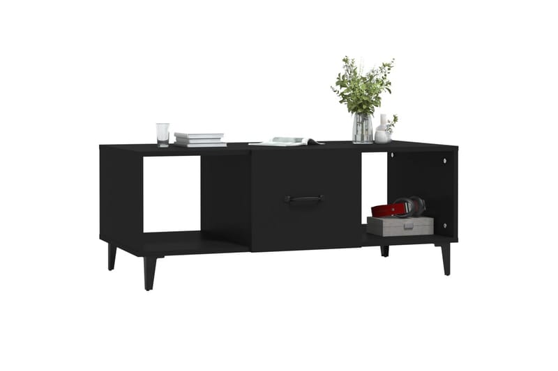 beBasic Salongbord svart 102x50x40 cm konstruert tre - Svart - Møbler - Bord - Avlastningsbord - Lampebord & sidebord