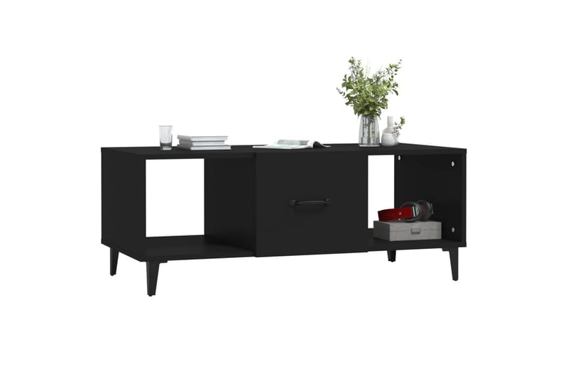 beBasic Salongbord svart 102x50x40 cm konstruert tre - Svart - Lampebord & sidebord - Brettbord og småbord
