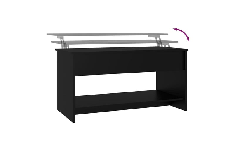 beBasic Salongbord svart 102x50x52,5 cm konstruert tre - Svart - Lampebord & sidebord - Brettbord og småbord