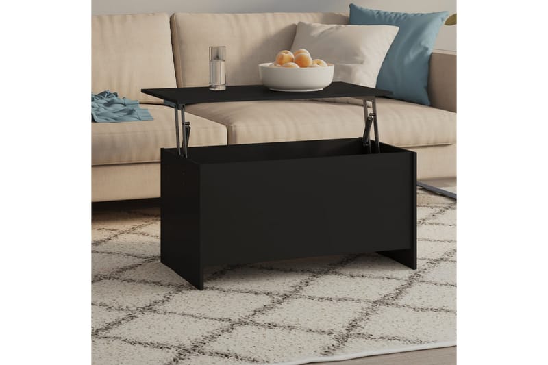 beBasic Salongbord svart 102x55,5x52,5 cm konstruert tre - Svart - Møbler - Bord - Avlastningsbord - Lampebord & sidebord