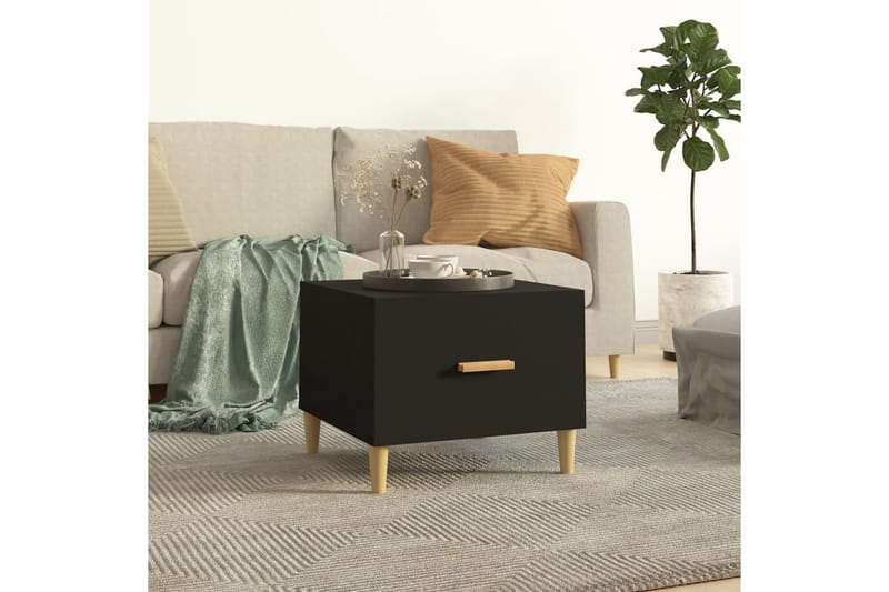 beBasic Salongbord svart 50x50x40 cm konstruert tre - Svart - Møbler - Bord - Avlastningsbord - Lampebord & sidebord