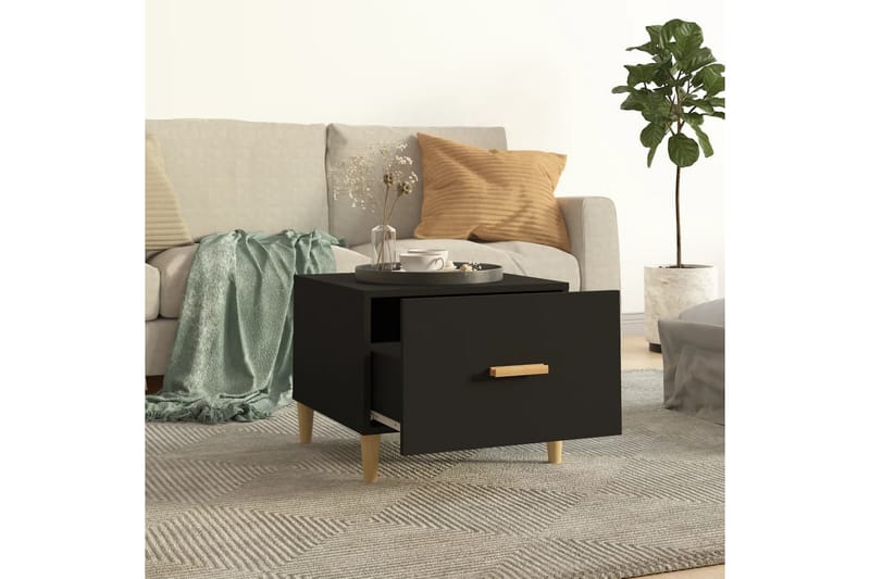 beBasic Salongbord svart 50x50x40 cm konstruert tre - Svart - Møbler - Bord - Avlastningsbord - Lampebord & sidebord