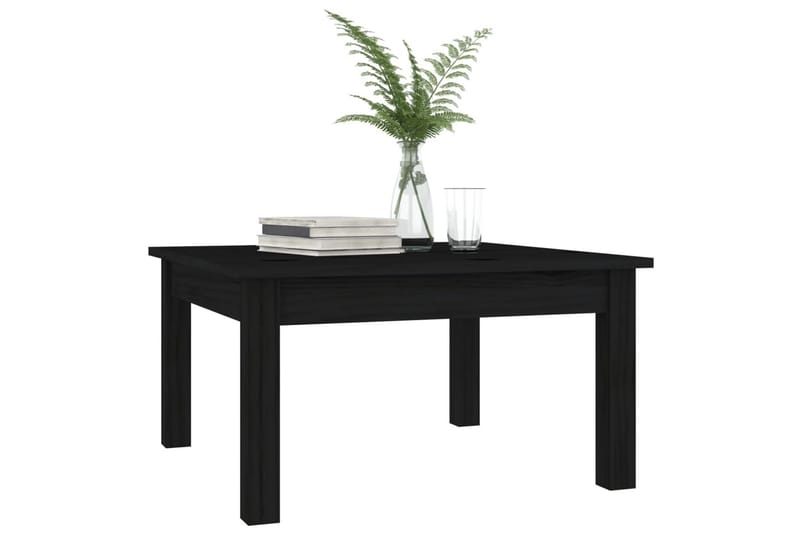 beBasic Salongbord svart 55x55x30 cm heltre furu - Svart - Møbler - Bord - Avlastningsbord - Lampebord & sidebord