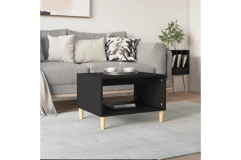 beBasic Salongbord svart 60x40x50 cm konstruert tre - Svart - Møbler - Bord - Avlastningsbord - Lampebord & sidebord
