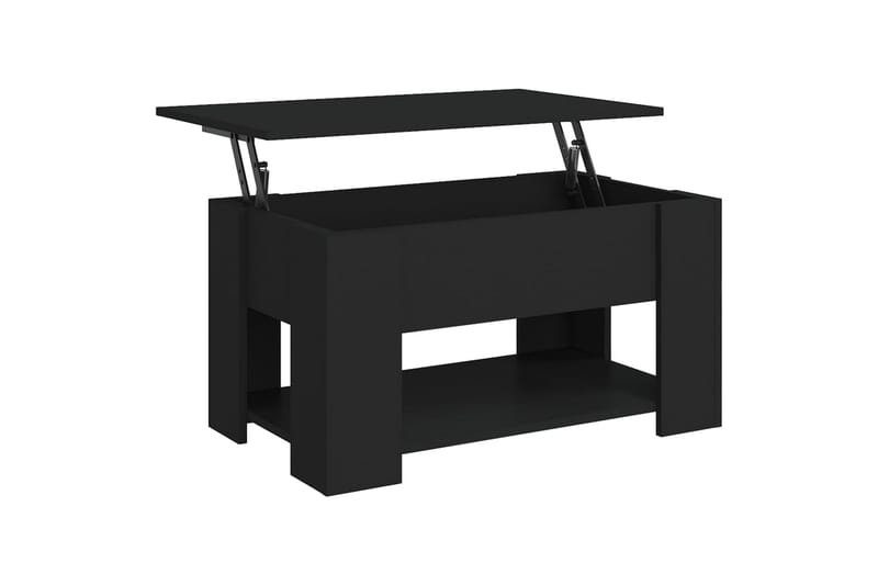 beBasic Salongbord svart 79x49x41 cm konstruert tre - Svart - Møbler - Bord - Avlastningsbord - Lampebord & sidebord
