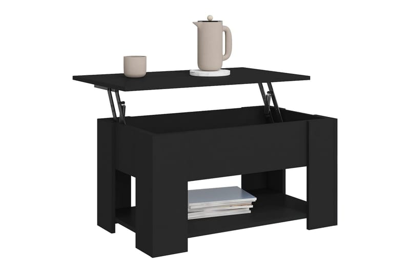 beBasic Salongbord svart 79x49x41 cm konstruert tre - Svart - Møbler - Bord - Avlastningsbord - Lampebord & sidebord