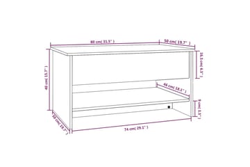 beBasic Salongbord svart 80x50x40 cm konstruert tre - Svart - Møbler - Bord - Avlastningsbord - Lampebord & sidebord