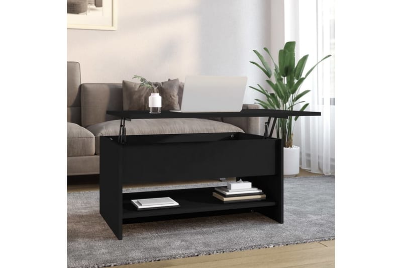 beBasic Salongbord svart 80x50x40 cm konstruert tre - Svart - Møbler - Bord - Avlastningsbord - Lampebord & sidebord
