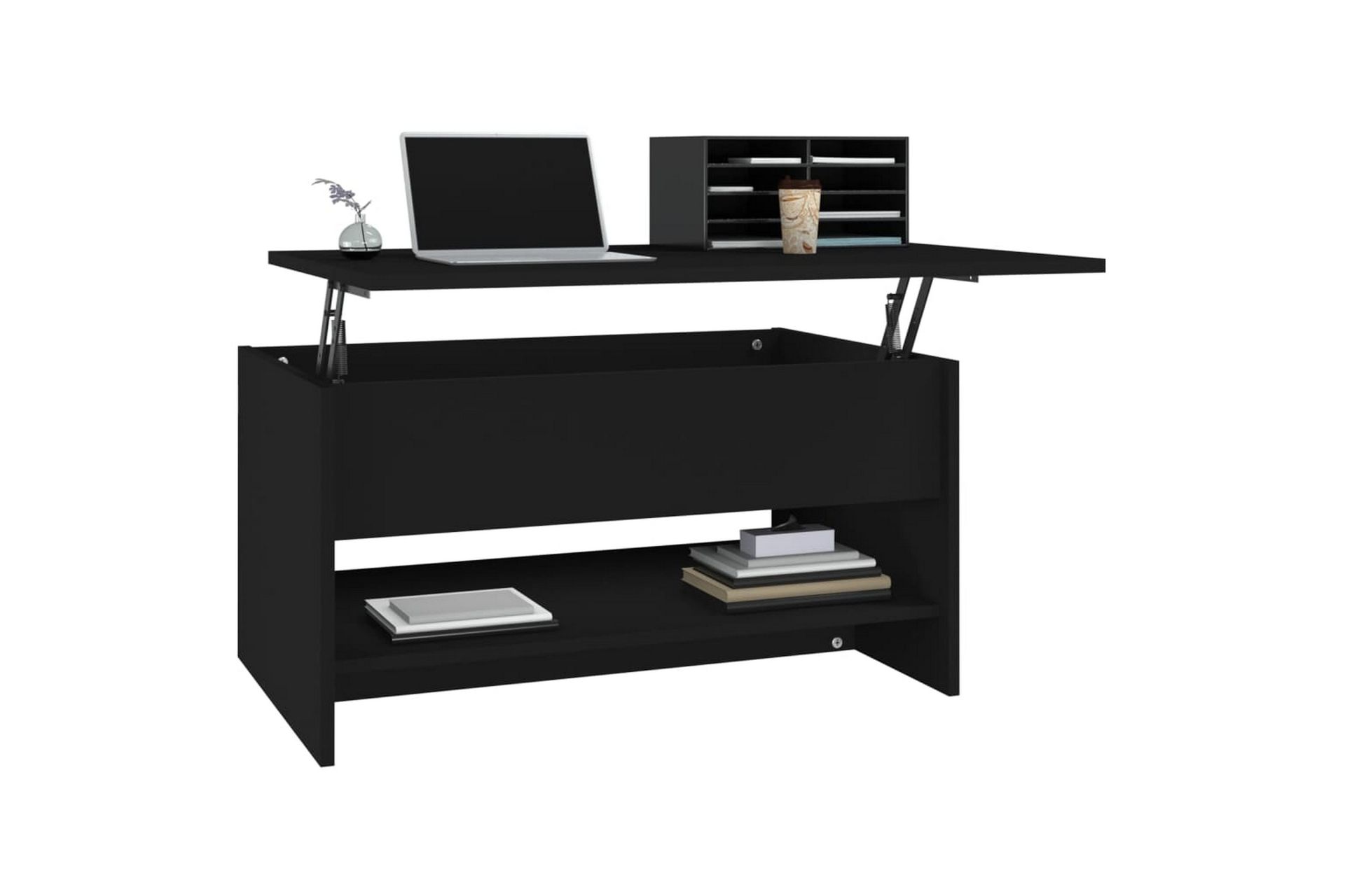 beBasic Salongbord svart 80x50x40 cm konstruert tre - Svart - Møbler - Bord - Avlastningsbord - Lampebord & sidebord