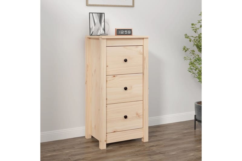 beBasic Skjenk 40x35x80 cm heltre furu - Brun - Møbler - Bord - Avlastningsbord - Lampebord & sidebord