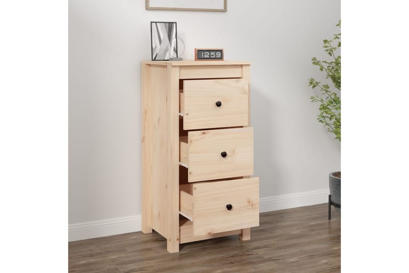 beBasic Skjenk 40x35x80 cm heltre furu - Brun - Møbler - Bord - Avlastningsbord - Lampebord & sidebord