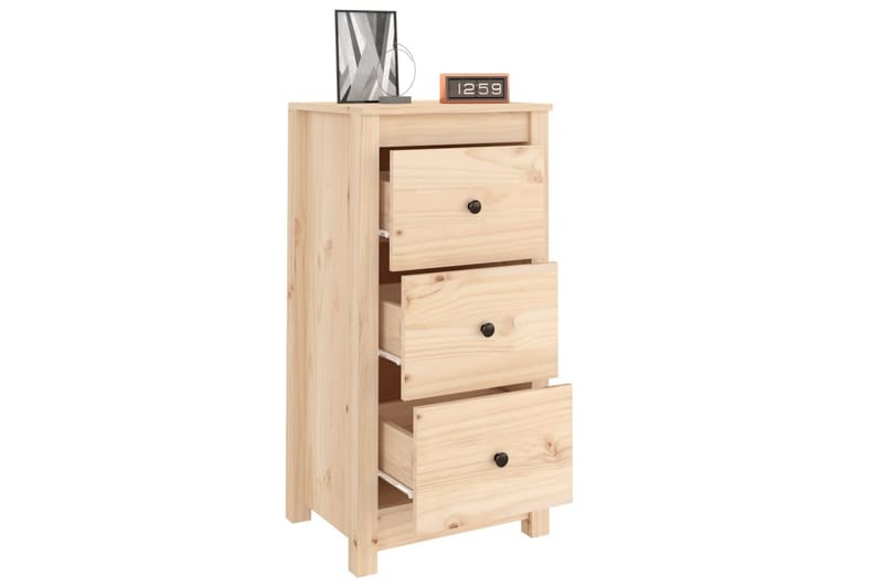 beBasic Skjenk 40x35x80 cm heltre furu - Brun - Lampebord & sidebord - Brettbord og småbord