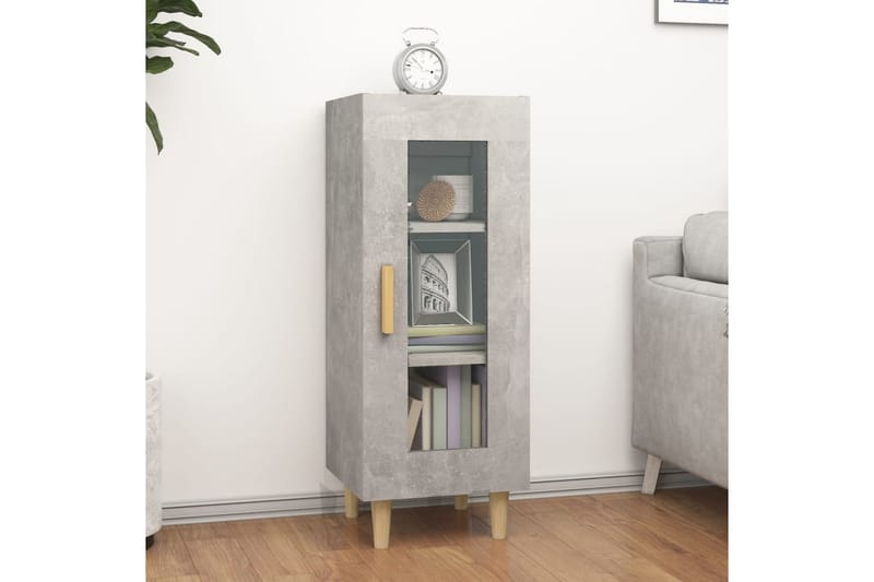 beBasic Skjenk betonggrå 34,5x34x90 cm konstruert tre - GrÃ¥ - Møbler - Bord - Avlastningsbord - Lampebord & sidebord