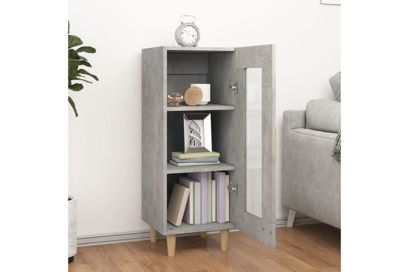 beBasic Skjenk betonggrå 34,5x34x90 cm konstruert tre - GrÃ¥ - Møbler - Bord - Avlastningsbord - Lampebord & sidebord