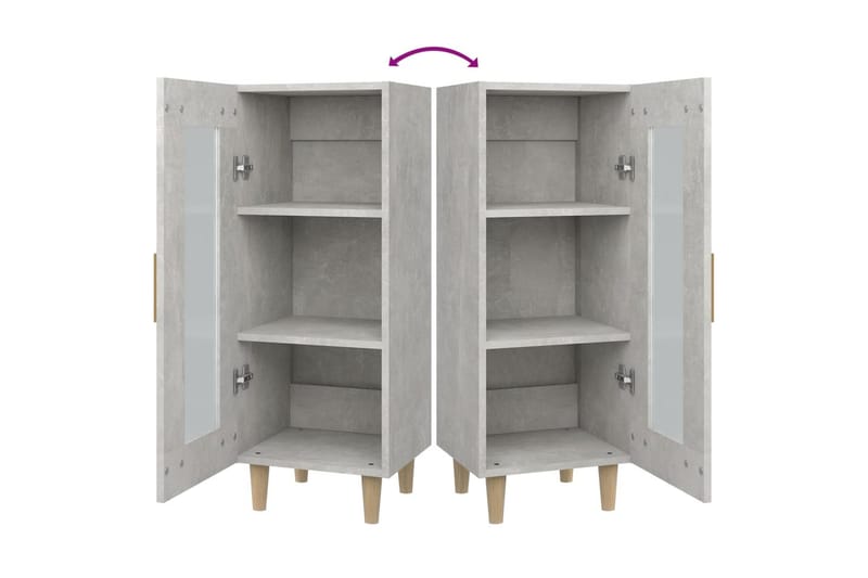 beBasic Skjenk betonggrå 34,5x34x90 cm konstruert tre - GrÃ¥ - Møbler - Bord - Avlastningsbord - Lampebord & sidebord