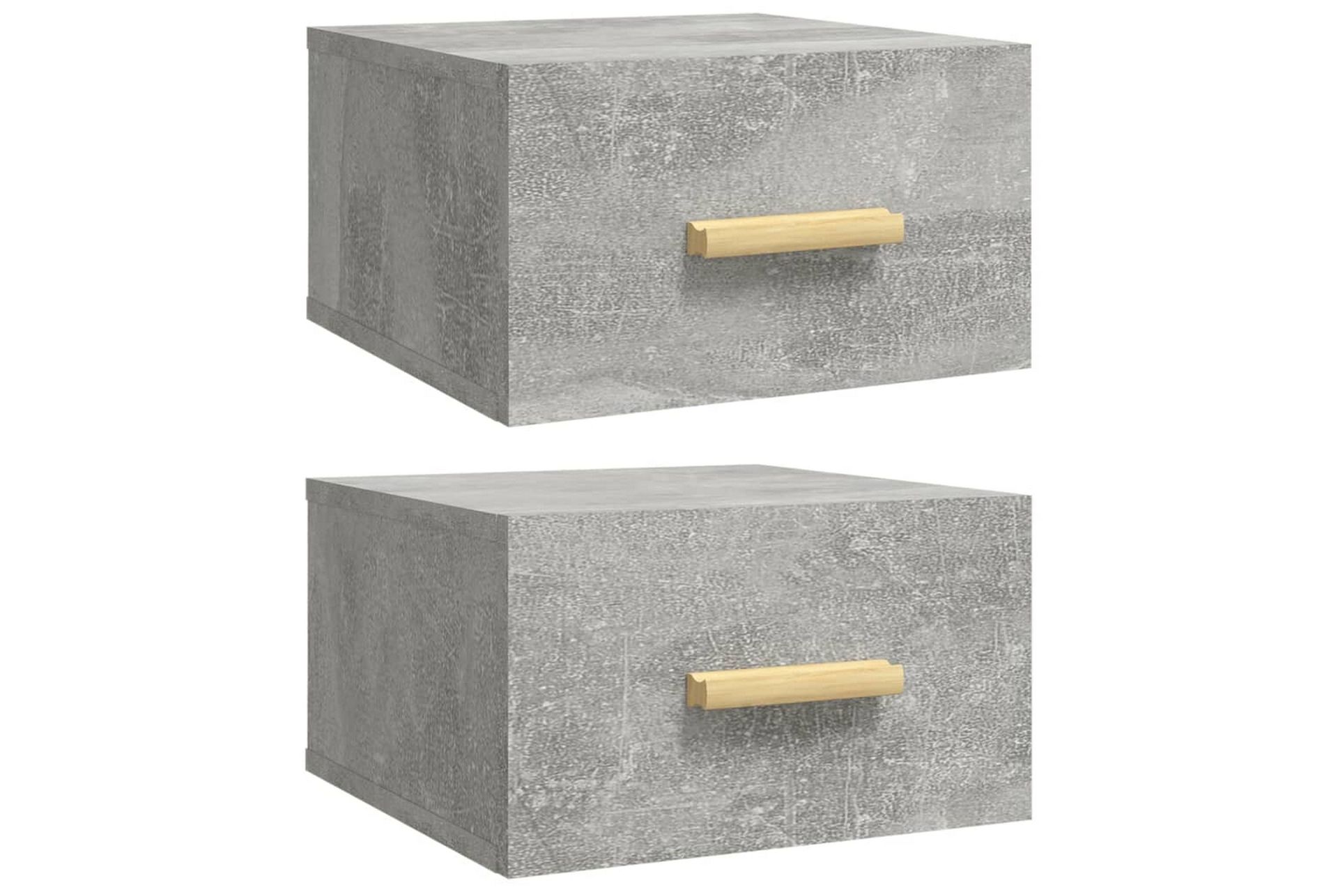 beBasic Veggmontert nattbord 2 stk betonggrå 35x35x20 cm - GrÃ¥ - Møbler - Bord - Avlastningsbord - Sengebord & nattbord